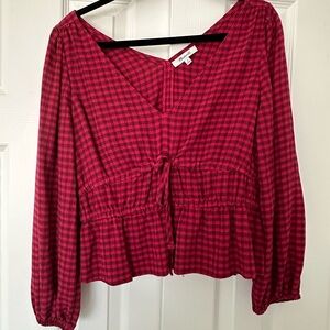 Madewell Crinkle V neck peplum
